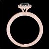 Image 2 : 1.15 ctw Certified VS Black Diamond Solitaire Halo Ring 10k Rose Gold - REF-32W8H