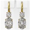 Image 2 : 1.25 ctw Oval Cut Diamond Designer Earrings 18K Yellow Gold - REF-170X2A