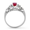 Image 2 : 0.57 ctw Ruby & Diamond Ring 18k White Gold - REF-22R3K