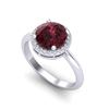 Image 2 : 2.70 ctw Garnet & Micro Pave VS/SI Diamond Ring 18k White Gold - REF-38M2G