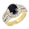Image 1 : 4.70 ctw Blue Sapphire & Diamond Ring 14k Yellow Gold - REF-140H9R