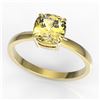 Image 2 : 1.50 ctw Cushion Cut Citrine Designer Engagment Ring 18k Yellow Gold - REF-20A5N