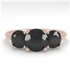 Image 1 : 2 ctw Black Diamond Past Present Future Designer Ring 18k Rose Gold - REF-67R5K