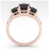 Image 3 : 2 ctw Black Diamond Past Present Future Designer Ring 18k Rose Gold - REF-67R5K