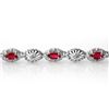 Image 2 : 4.17 ctw Ruby & Diamond Bracelet 14k White Gold - REF-89Y3X