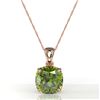 Image 2 : 6 ctw Cushion Cut Green Tourmaline Designer Necklace 14k Rose Gold - REF-50M2G