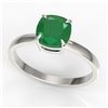 Image 2 : 2 ctw Cushion Cut Emerald Solitaire Engagment Ring 18k White Gold - REF-33Y4X