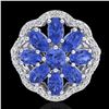 Image 2 : 3 ctw Tanzanite & VS/SI Diamond Cluster Designer Ring 10k White Gold - REF-52A3N