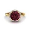 Image 1 : 2.70 ctw Garnet & Micro Pave VS/SI Diamond Ring 18k Yellow Gold - REF-38R2K