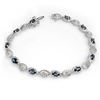 Image 1 : 4.82 ctw Blue Sapphire & Diamond Bracelet 14k White Gold - REF-81A8N