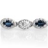 Image 2 : 4.82 ctw Blue Sapphire & Diamond Bracelet 14k White Gold - REF-81A8N
