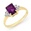 Image 1 : 1.16 ctw Amethyst & Diamond Ring 10k Yellow Gold - REF-13W3H