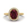 Image 1 : 1.75 ctw Garnet & Micro Pave VS/SI Diamond Ring Halo 18k Yellow Gold - REF-32W8H