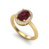 Image 2 : 1.75 ctw Garnet & Micro Pave VS/SI Diamond Ring Halo 18k Yellow Gold - REF-32W8H