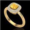 Image 2 : 1.16 ctw Citrine & Micro VS/SI Diamond Ring Halo 18k Yellow Gold - REF-53M5G