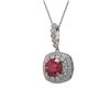 Image 1 : 6.58 ctw Certified Ruby & Diamond Victorian Necklace 14K White Gold - REF-209N3F