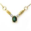 Image 1 : 1.30 ctw Emerald & Diamond Necklace 10k Yellow Gold - REF-15H2R