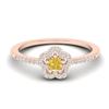 Image 1 : 0.40 ctw Citrine & Micro VS/SI Diamond Ring 10k Rose Gold - REF-24H5R