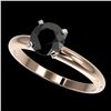 Image 1 : 1.25 ctw Fancy Black Diamond Solitaire Engagment Ring 10k Rose Gold - REF-24R4K