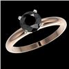 Image 2 : 1.25 ctw Fancy Black Diamond Solitaire Engagment Ring 10k Rose Gold - REF-24R4K