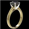 Image 3 : 2.50 ctw Fancy Black Diamond Solitaire Engagment Ring 10k Yellow Gold - REF-45F4M