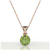 Image 2 : 2 ctw Green Tourmaline Designer Solitaire Necklace 14k Rose Gold - REF-34Y3X