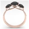 Image 2 : 2 ctw Past Present Future Black Diamond Ring Martini 18k Rose Gold - REF-57F2M