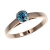 Image 2 : 0.54 ctw Certified Intense Blue Diamond Engagment Ring 10k Rose Gold - REF-41F2M