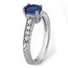 Image 2 : 1.02 ctw Blue Sapphire & Diamond Ring 18k White Gold - REF-32F8M