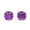 Image 1 : 4 ctw Cushion Cut Amethyst Designer Stud Earrings 14k Rose Gold - REF-16Y4X
