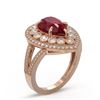 Image 2 : 5.12 ctw Certified Ruby & Diamond Victorian Ring 14K Rose Gold - REF-161F8M
