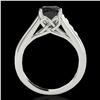 Image 2 : 1.5 ctw Certified VS Black Diamond Solitaire Ring 10k White Gold - REF-54K2Y