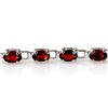 Image 2 : 9.20 ctw Garnet Bracelet 10k White Gold - REF-53X5A