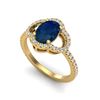 Image 2 : 2 ctw Sapphire & Micro Pave VS/SI Diamond Certified Ring 10k Yellow Gold - REF-32M2G