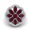Image 2 : 3 ctw Garnet & VS/SI Diamond Cluster Designer Ring 10k White Gold - REF-49X3A