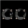 Image 1 : 2.13 ctw Fancy Black Diamond Solitaire Stud Earrings 10k Rose Gold - REF-35G6W