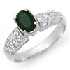 Image 1 : 1.50 ctw Emerald & Diamond Ring 18k White Gold - REF-76H4R