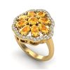 Image 1 : 3 ctw Citrine & VS/SI Diamond Cluster Designer Ring 10k Yellow Gold - REF-49F3M