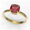 Image 2 : 2 ctw Cushion Cut Pink Tourmaline Engagment Ring 18k Yellow Gold - REF-34M8G