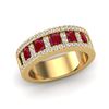 Image 2 : 2.34 ctw Ruby & Micro Pave VS/SI Diamond Designer Ring 10k Yellow Gold - REF-55G2W