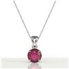 Image 2 : 2 ctw Ruby Designer Solitaire Necklace 18k White Gold - REF-34N3F