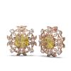 Image 2 : 13.63 ctw Citrine & Diamond with Pearl Earrings 18K Rose Gold - REF-227K3Y