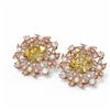 Image 3 : 13.63 ctw Citrine & Diamond with Pearl Earrings 18K Rose Gold - REF-227K3Y