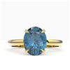 Image 1 : 3.50 ctw London Blue Topaz Designer Solitaire Ring 18k Yellow Gold - REF-27M2G