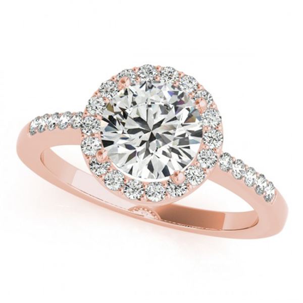 0.5 ctw Certified VS/SI Diamond Halo Ring 18k Rose Gold - REF-57A3N