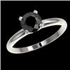 Image 2 : 1 ctw Fancy Black Diamond Solitaire Engagment Ring 10k White Gold - REF-22F3M