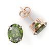 Image 2 : 6 ctw Green Tourmaline Designer Stud Earrings 14k Rose Gold - REF-41M9G