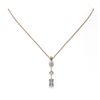 Image 2 : 0.9 ctw Emerald Cut Diamond Designer Necklace 18K Rose Gold - REF-149R2K