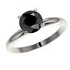 Image 2 : 1.50 ctw Fancy Black Diamond Solitaire Engagment Ring 10k White Gold - REF-39G3W