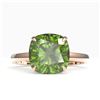 Image 1 : 6 ctw Cushion Cut Green Tourmaline Designer Stud Ring 14k Rose Gold - REF-55X2A